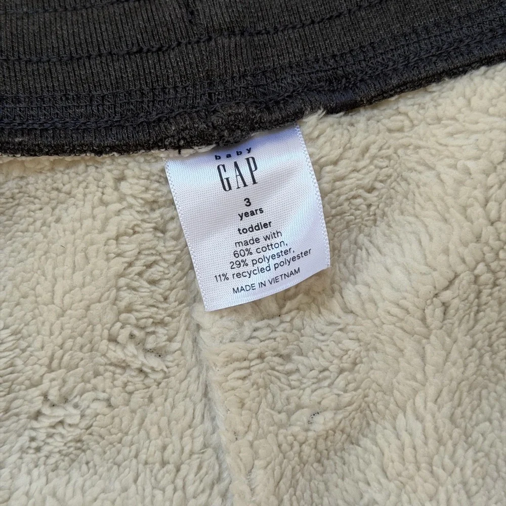 GAP Kids Charcoal Gray Sweat Joggers Sherpa Lined - Picture 5 of 5